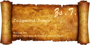 Zsigmond Tomor névjegykártya